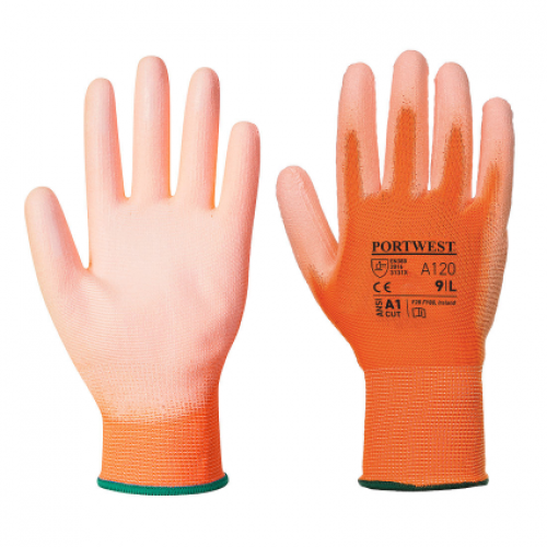 Portwest A120 PU Coated Orange Work Gloves