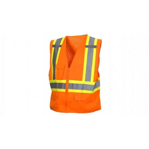 Pyramex RCZ2420 Type R - Class 2 Hi-Vis Orange Vest with Contrasting Reflective Tape