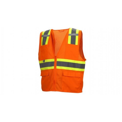 Pyramex RVZ2320 Hi-Viz All Mesh Orange Vest with Contrasting Reflective Tape