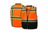 Pyramex RVZ4420B Type R - Class 2 Hi-Vis Orange Safety Vest with Black Bottom